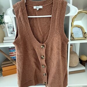 Madewell Tan Knit Sweater Vest